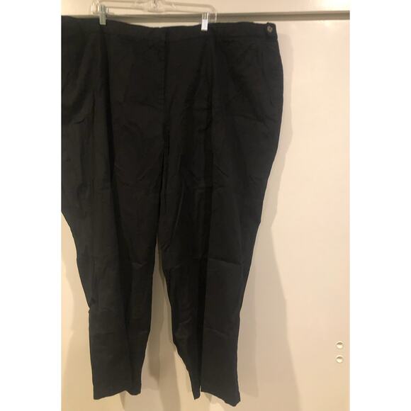 NWT NEW Black Cotton Trousers Liz Claiborne Liz + Me‎ Plus Size 34W 5X - Picture 8 of 9